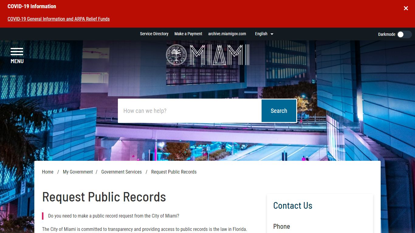 Request Public Records - Miami - miamigov.com