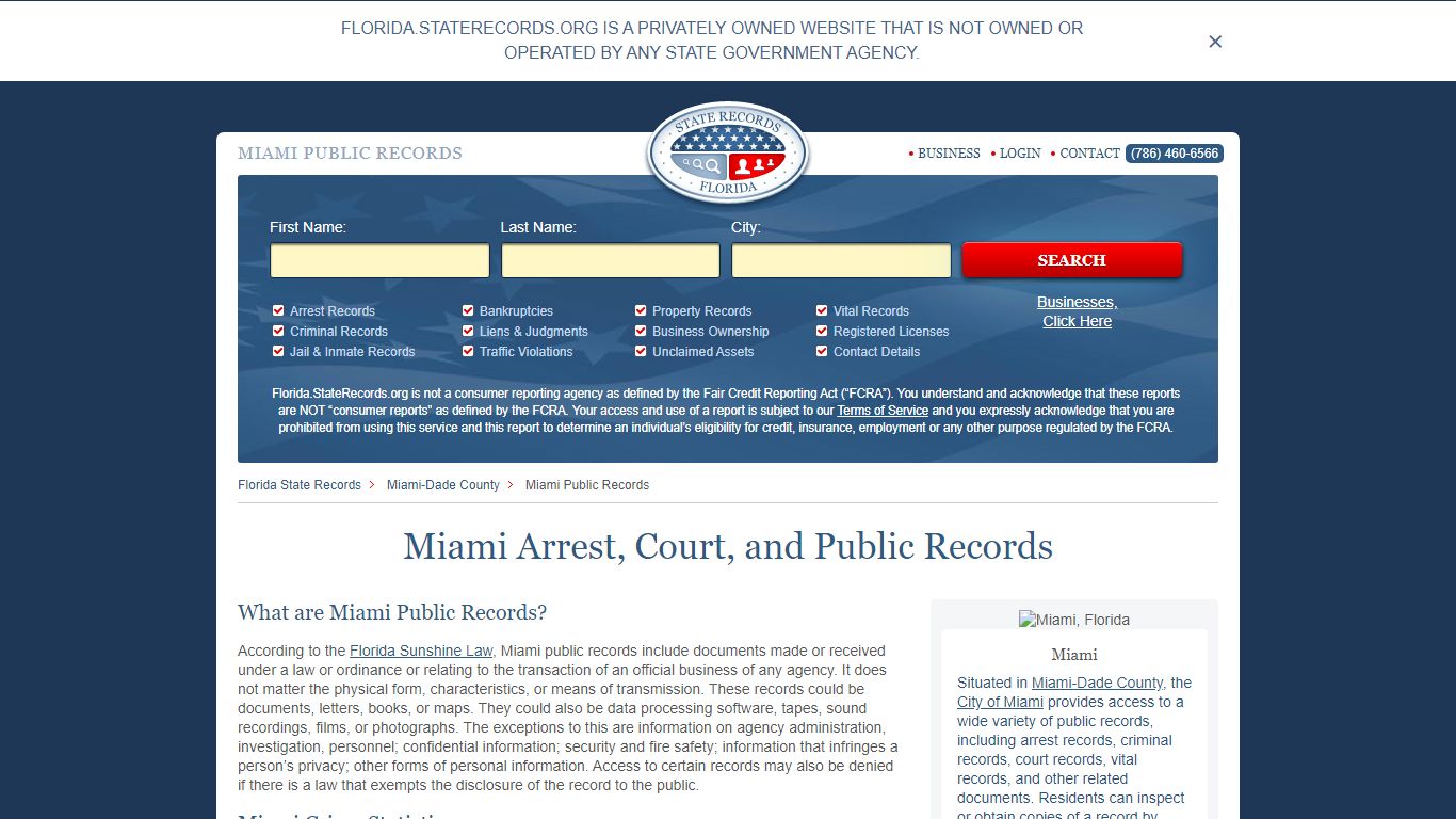 Miami Arrest and Public Records | Florida.StateRecords.org