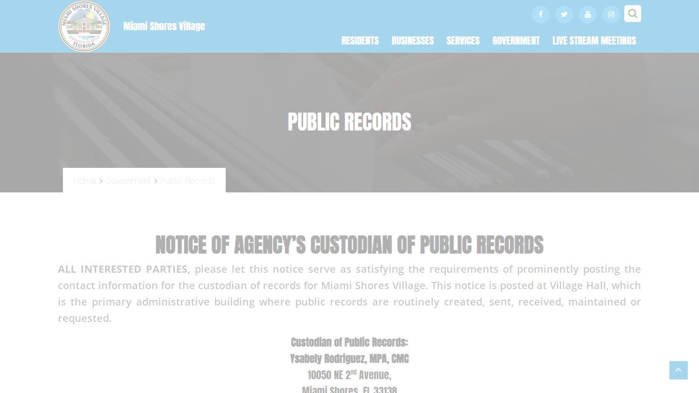 Miami Shores Village - Public Records
