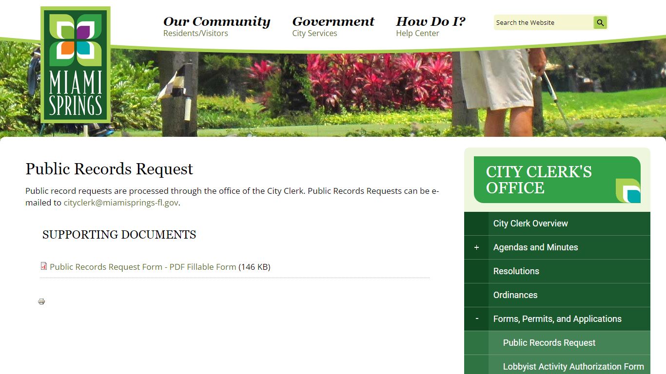 Public Records Request | City of Miami Springs Florida Official Website